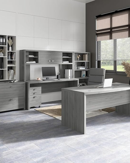 Bush Business Furniture Echo Computer Desk, 72W, Modern Gray - LeafyLoom