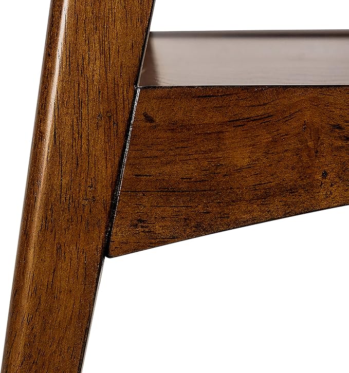 Madison Park Parker End Tables-Solid Wood, Two-Tone Finish with Lower Storage Shelf Modern Mid-Century Accent Living Room Furniture, Medium, Off-White/Pecan - LeafyLoom