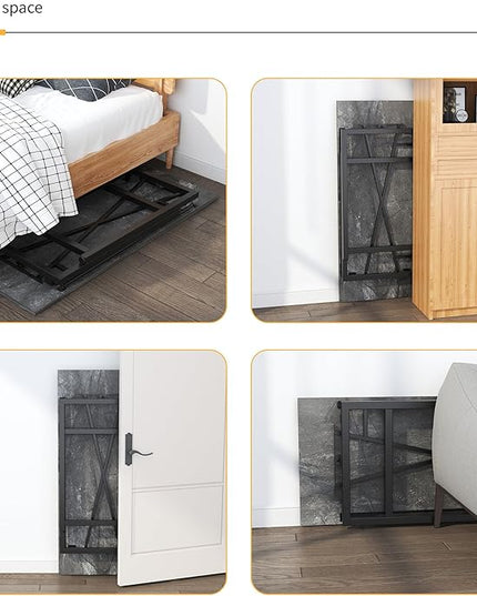 Folding Computer Desk 47 inch Writing Gaming Computer Camping Table, No Assembly Required Home Office Desk, Grey - LeafyLoom