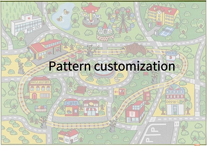 Jackson Customized Kid Rug Carpet Playmat for Toy Cars and Train,Large 52"x 74" Play Area Rug（Pattern customization） - LeafyLoom