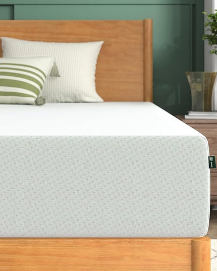 ZINUS 10 Inch Green Tea Memory Foam Mattress, Full, Fiberglass Free, Patented Custom Contour Support, Sturdy Base Foam, CertiPUR-US Certified, Mattress in A Box, White - LeafyLoom