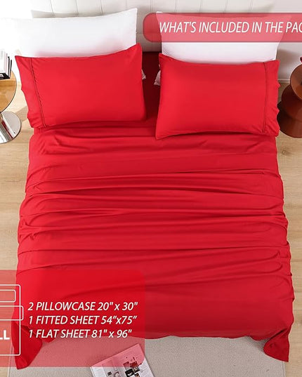 Full Sheet Set - 4 Piece Soft Breathable Bed Sheets for Full Size Bed, Extra Deep Pocket Lxuury Brushed Sheets, Cooling Hotel Bedding Sheets and Pillowcases, Wrinkle Free Oeko-Tex Sheets - LeafyLoom