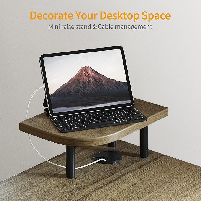 BANTI 43 Inch Corner Computer Desk with Left Storage Shelves, Small L Shaped Office Desk with Top Shelf, Study Writing Table, Mocha - LeafyLoom