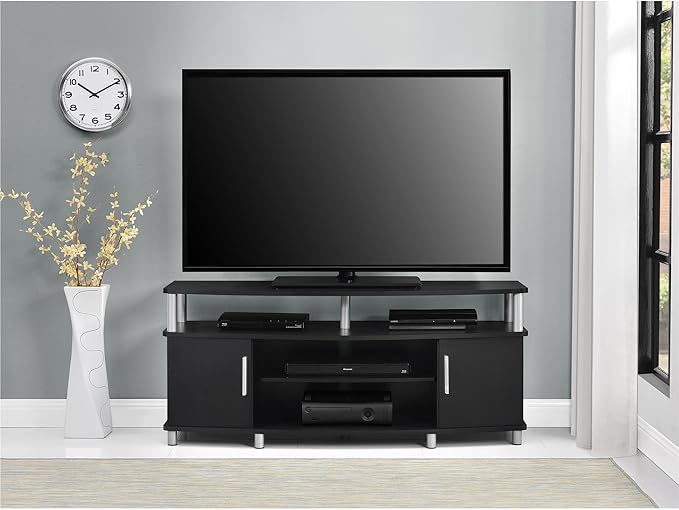 Ameriwood Home Carson TV Stand for TVs up to 50", Black - LeafyLoom