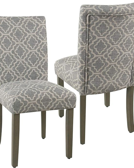 HomePop Parsons Classic Upholstered Accent Dining Chair, Pack of 2, Grey - LeafyLoom