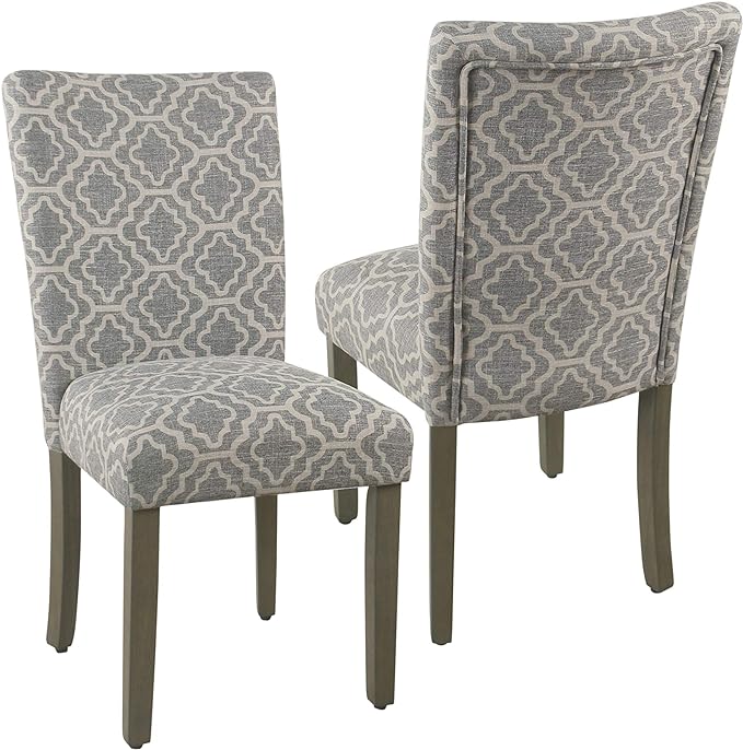HomePop Parsons Classic Upholstered Accent Dining Chair, Pack of 2, Grey - LeafyLoom