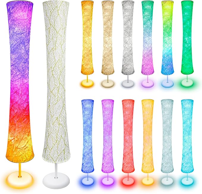 WORLD WIN Floor Lamps for Living Room, Standing Led Lamp RGB Color Changing with APP & Remote Control, 62 Inch DIY Mode Music Sync Modern Corner Lamp Decor for Living Room Bedroom Game, 1 Piece - LeafyLoom