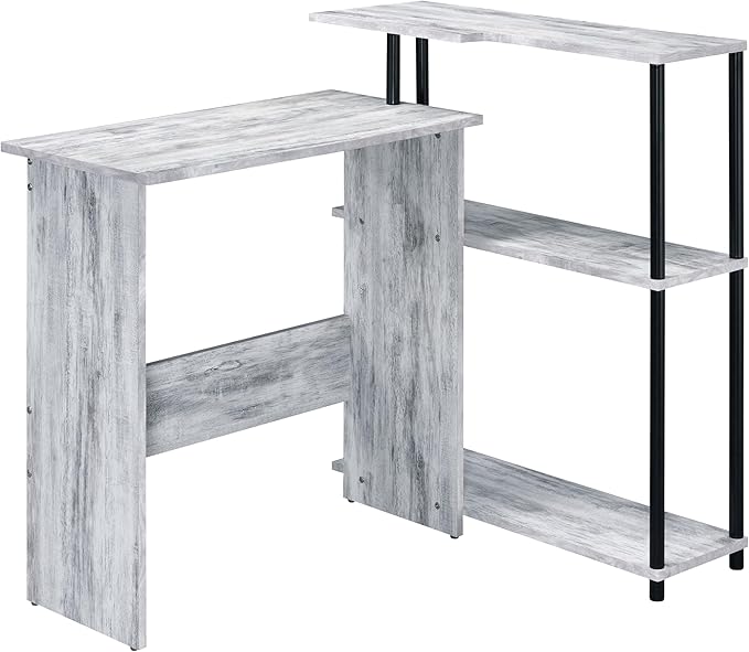 NicBex Kimberly-DW-00208-LWJ Home Office Desks, 39.5"x32.5"x34.5", Black + Grey - LeafyLoom