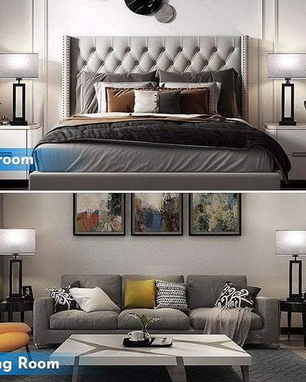 Nightstand Lamps for Bedrooms Set of 2 Touch Control Table Lamp Bedside Lamp with USB C+A, 3 Way Dimmable Living Room Lamps for End Tables Modern Night Stand Lamps for Bed Side Guest Room, Gray&Black - LeafyLoom