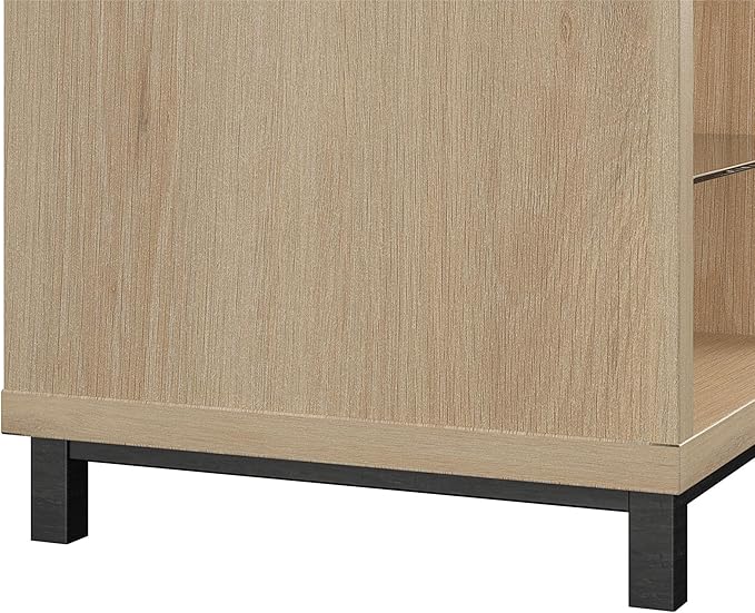 Ameriwood Home Lumina Fireplace TV Stand, Deluxe 70", Blonde Oak - LeafyLoom