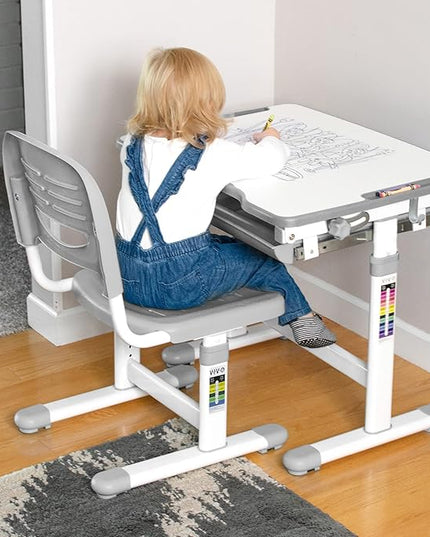 VIVO Gray Height Adjustable Kids Desk Chair, Chair Only, Designed for Interactive Workstation, Universal Children's Ergonomic Seat, DESK-V201G-CH - LeafyLoom