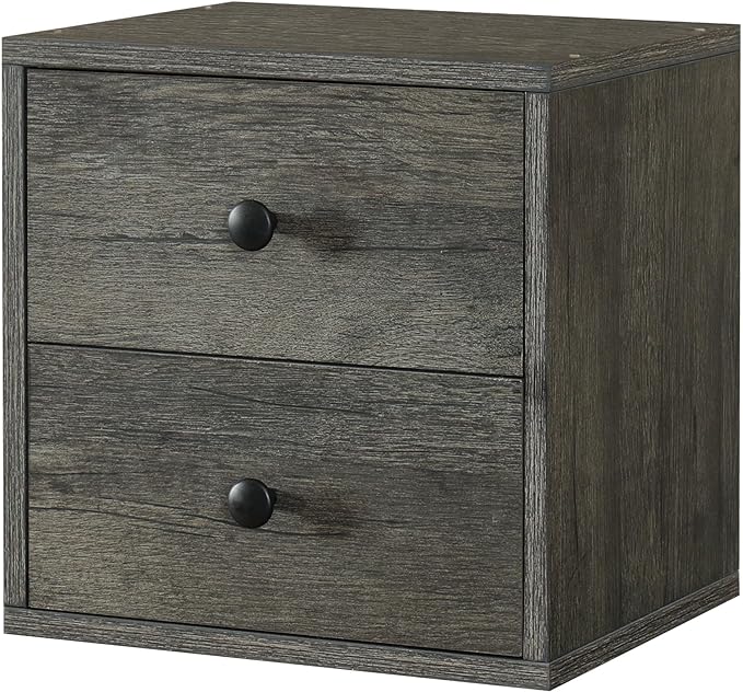 Magic DIY Cube Storage Organizer Stackable Cubes for Home Books Clothes Toys -Modular Cubby Storage System -Closet Organizer -Bookcase Closet (French Oak,Drawer Cube) - LeafyLoom