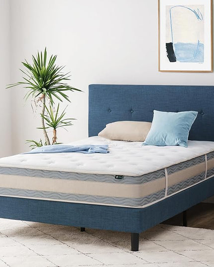 ZINUS 10 Inch Comfort Support Hybrid Mattress [New Version], Twin, Fiberglass free, Medium Plush, Motion Isolation, Certified Safe Foams & Fabric, Mattress in A Box - LeafyLoom