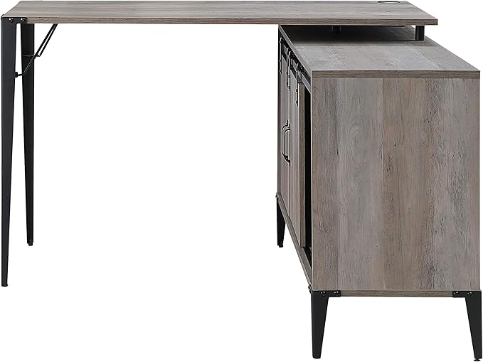 NicBex Kimberly-DW-00023-LWJ Home Office Desks, 48"x48"x31", Gray Oak - LeafyLoom