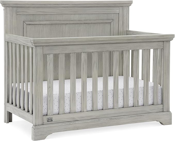 Delta Children Simmons Kids SlumberTime Paloma 4-in-1 Convertible Baby Crib - Greenguard Gold Certified, Rustic Mist - LeafyLoom