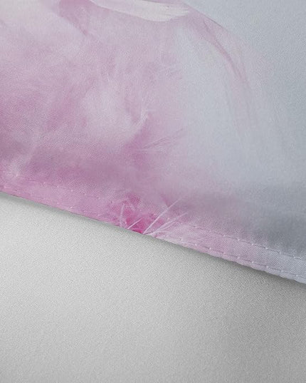 Cat Comforter Set Queen Size for Kids Pink Feathers Black Cat 3Pcs Bedding Set for boys and Girls (1Summer Comforter+ 2 Pillowcases) Lovely Animal Pets Duvet Set - LeafyLoom