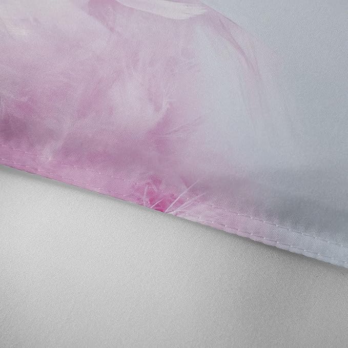 Cat Comforter Set Queen Size for Kids Pink Feathers Black Cat 3Pcs Bedding Set for boys and Girls (1Summer Comforter+ 2 Pillowcases) Lovely Animal Pets Duvet Set - LeafyLoom