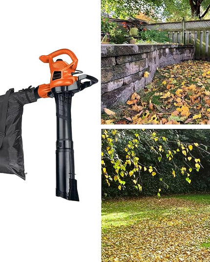 OwnMy Universal Leaf Vacuum Blower Bag Black Leaf Vacuum Bag Leaf Blower Replacement Bag with 3 Fasten Ties, Adjustable Leaf Blower Mulcher Bag Bottom Debris Zipper Bag Fallen Leaves Collection Bag - LeafyLoom