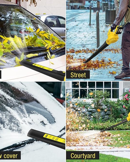 Leaf Blower, Lightweight Cordless Leaf Blower with 2 Battery & Charger for Patio, Electric 20V Battery Powered Leaf Blower for Leaf/Snow/Dust Blowing - LeafyLoom