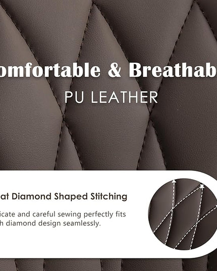 YOUNUOKE Office Desk Chair, Comfy Home Office Chairs, Small Comfortable Desk Chairs with Wheels, Armless PU Leather Chairs for Computer Conference, Brown - LeafyLoom