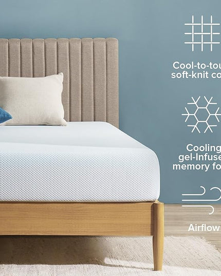 ZINUS 6 Inch Green Tea Cooling Memory Foam Mattress [New Version], Full, Fiberglass free, Medium Firmness, Cooling Gel Foam, Certified Safe Foams & Fabric, Mattress in A Box - LeafyLoom