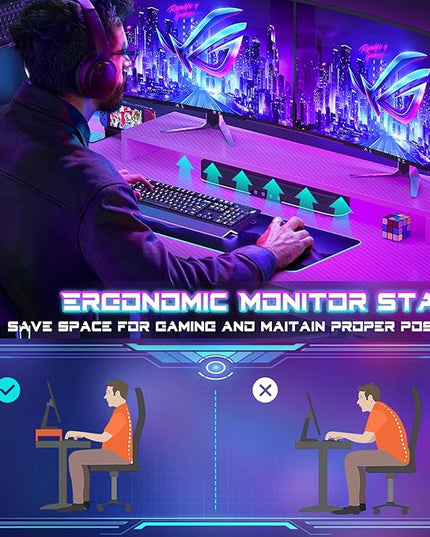 Homieasy Small Gaming Desk with Power Outlets Pegboard LED Light, 51 Inch L Shaped Computer Desk with Monitor Stand Storage Shelves, Reversible Corner Desk with Headset Hooks, Carbon Pink - LeafyLoom
