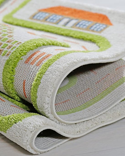 IVI 3D Play Rugs, Traffic Green, 39 x 59 inches - LeafyLoom