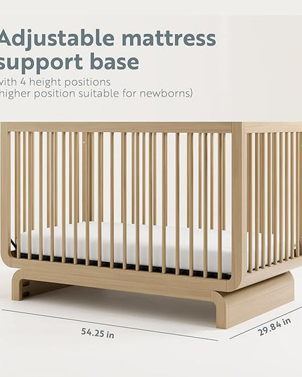 Storkcraft Santorini Deluxe 5-in-1 Convertible Crib with Bonus Toddler Guardrail (Driftwood) – GREENGUARD Gold Certified, Toddler Guardrail Included in Box, Fits Standard Crib Mattress - LeafyLoom