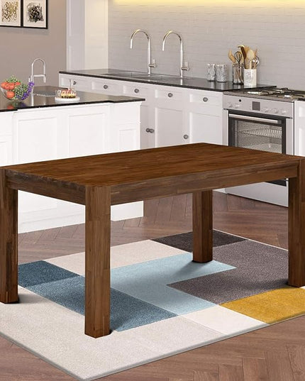 East West Furniture CN6-0N-T Celina Modern Kitchen Table - Rectangle Rustic Wood Dining Table , 36x60 Inch, Walnut - LeafyLoom