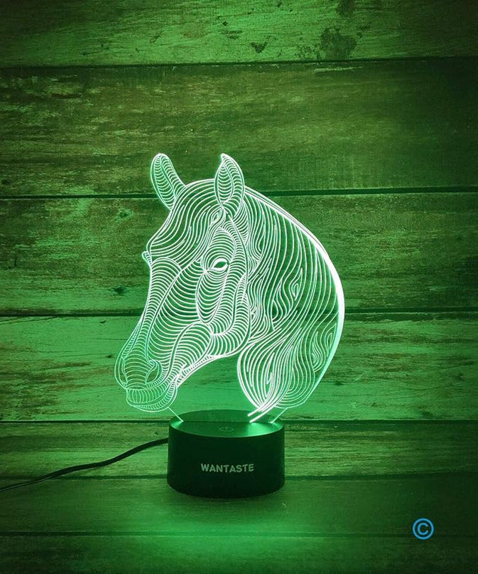 Horse 3D Lamp Gifts for Boys Girls Room, Night Light Toys Bedside Decor Gifts for Kids Baby, 7 Colors Changing Nightlight with Smart Control - LeafyLoom