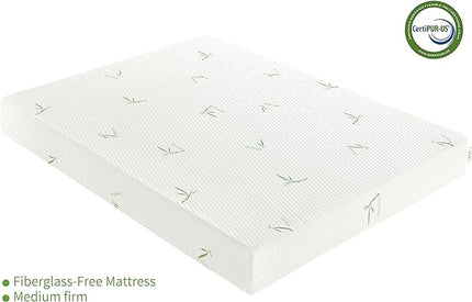 Twin Mattress, 6 Inch Memory Foam Mattress in a Box for Kids with Breathable Bamboo Cover, Medium Firm Gel Mattress for Bunk Bed, Trundle Bed, CertiPUR-US Certified - LeafyLoom
