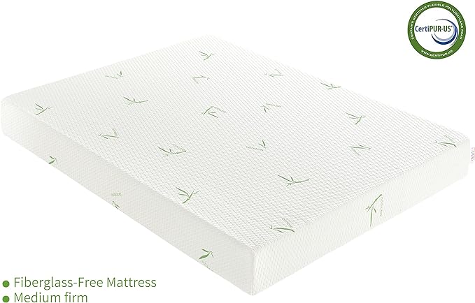 Twin Mattress, 6 Inch Memory Foam Mattress in a Box for Kids with Breathable Bamboo Cover, Medium Firm Gel Mattress for Bunk Bed, Trundle Bed, CertiPUR-US Certified - LeafyLoom