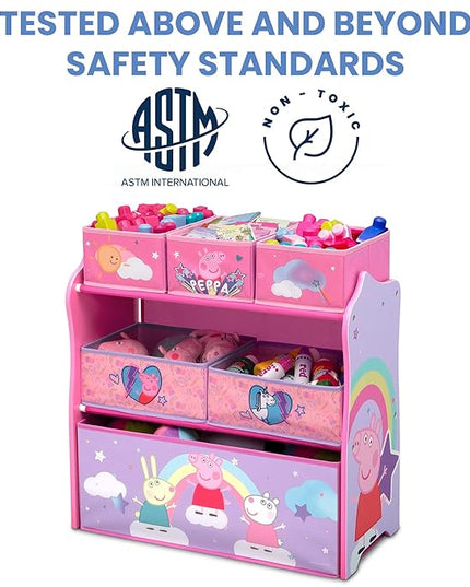 Delta Children Design & Store 6 Bin Toy Storage Organizer, Peppa Pig - LeafyLoom