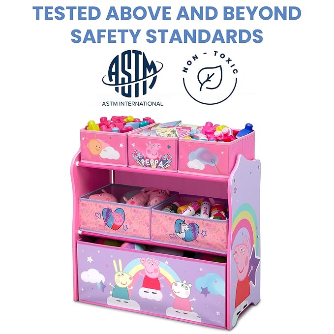 Delta Children Design & Store 6 Bin Toy Storage Organizer, Peppa Pig - LeafyLoom