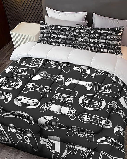 Sunnycitron Kids comforter sets Gamer Bedding Sets for Boys Twin Comforter Set Gaming Comforter Sets Gamer Comforter Set for Boys Gaming Bed Gamer Room Decor,1 Comforter 2Pillowcase - LeafyLoom