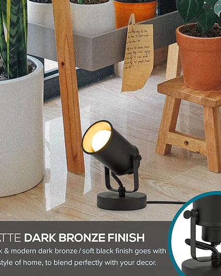 Catalina Lighting Modern Multipurpose Spotlight Desk or Wall Mount Accent Lamp, 6", Dark Bronze, 2 Count (Pack of 1) - LeafyLoom