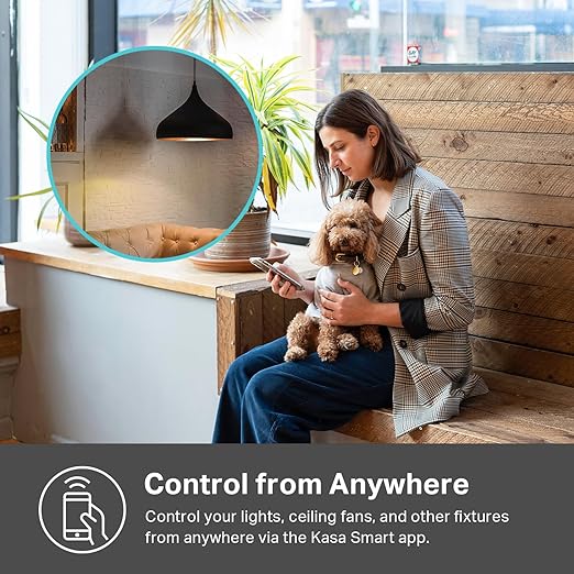 Kasa Matter Smart Light Switch: Voice Control w/Siri, Alexa & Google Assistant | UL Certified | Timer & Schedule | Easy Guided Install | Neutral Wire Required | Single Pole | 2.4GHz Wi-Fi | KS205 KasaSmartbyTP-Link
