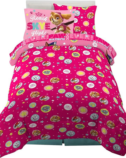 Paw Patrol Girls Kids Bedding Super Soft Comforter and Sheet Set with Sham, 5 Piece Twin Size, (100% Officially Licensed Nickelodeon Product) By Franco - LeafyLoom