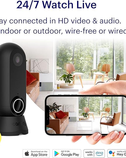 Canary Flex Indoor/Outdoor, Wire-free or Plugged-in, Weatherproof HD Security Camera - Black Canary