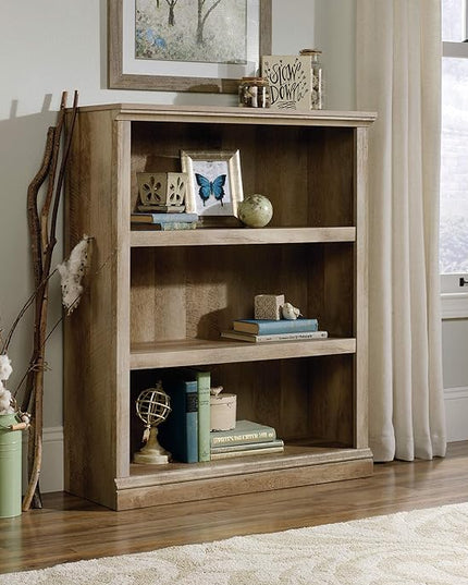 Sauder Miscellaneous Storage 3-Shelf Bookcase/ Book Shelf, Lintel Oak finish - LeafyLoom