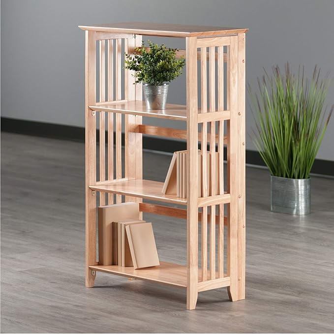 Winsome Wood Mission Shelving, Natural - LeafyLoom