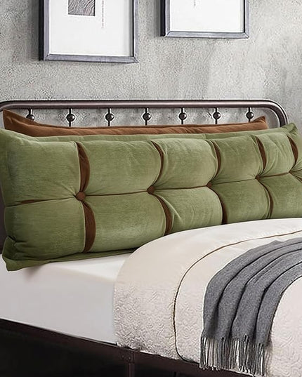 Johnear Headboard Backrest Set of 2 Pack Pillows for Daybed Couch Support Reading Pillows for Sitting in Bed Adult, Soft Chenille Orange Green Wedge Pillow for Queen Bed Throw Pillow Bolster Pillow - LeafyLoom