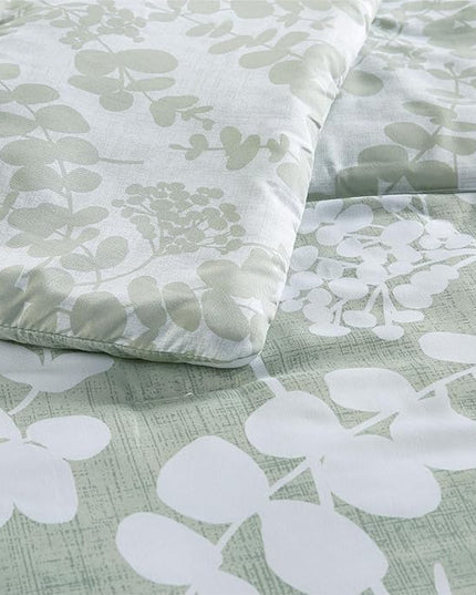 Codi Sage Green Comforter Set King Size, Floral Bedding Sets for Women | Nature Botanical Style, Unique Reversible Design, Better for Spring and Summer | Leaf Print 3 Pieces - LeafyLoom