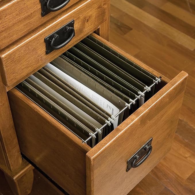 Home Styles Arts and Crafts Cottage Oak Double Pedestal Desk by Home Styles - LeafyLoom