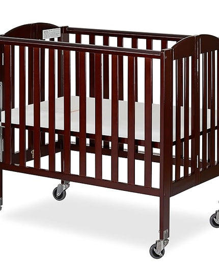 3-in-1 Folding Portable Crib, Espresso, Large - LeafyLoom