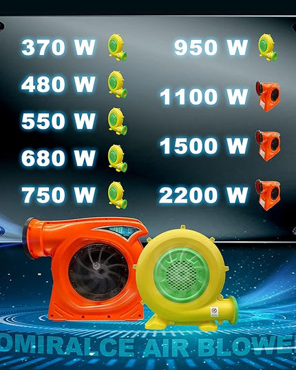 CoMiracle Air Blowers, 950 Watt 1.25 HP Inflatable Bounce House Air Blower, Outdoor Inflatable Castle and Jump Slides Blower - LeafyLoom