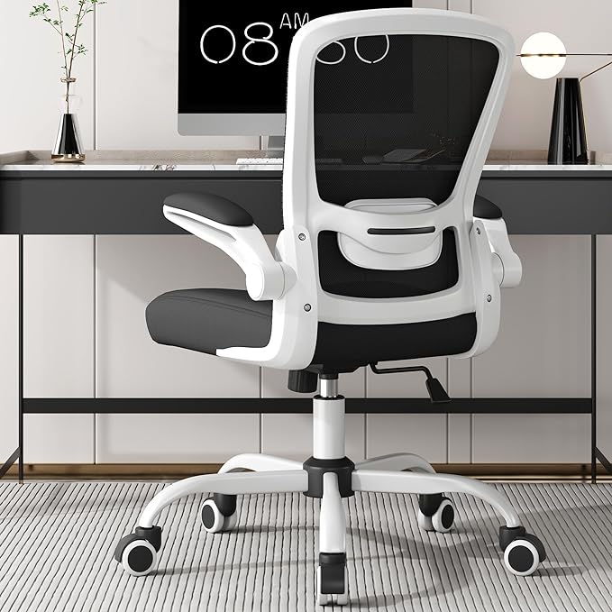 Office Chair, Ergonomic Desk Chair with Adjustable Lumbar Support, High Back Mesh Computer Chair with Flip-up Armrests-BIFMA Passed Task Chairs, Executive Chair for Home Office - LeafyLoom
