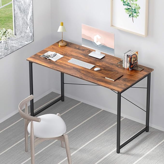 BANTI Computer Desk, 32 inch Home Office Desk, Modern Simple Style PC Table for Home, Office, Study, Writing, Deep Brown - LeafyLoom
