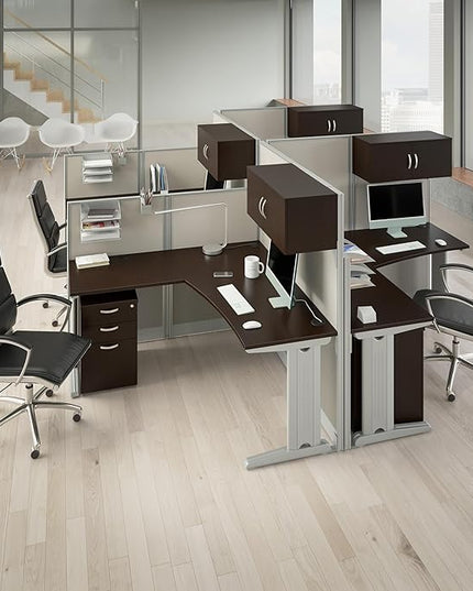 Bush Business Furniture Office in an Hour 3 Rolling File Cabinet | Mobile Under Desk Drawers for Letter, Legal, and A4-size Document Storage, Mocha Cherry - LeafyLoom