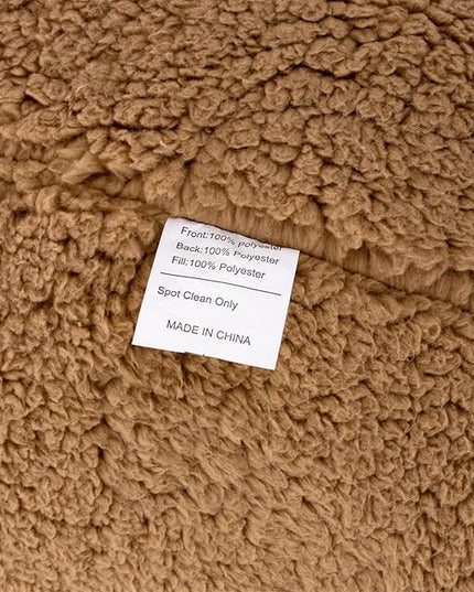 A Nice Night Sherpa Fleece Flannel Reading Pillow Bed Wedge Children Backrest with Arms Back Support for Sitting Up in Bed/Couch,Khaki - LeafyLoom